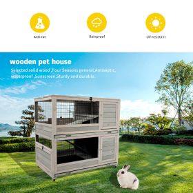 Wooden Rabbit cage Indoor outdoor double layer luxury guinea pig cage hamster High-end paint mesh