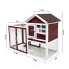 Deluxe Wooden Chicken Coop Hen House Rabbit Wood Hutch Poultry Cage Habitat(wine rde+white)