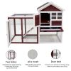 Deluxe Wooden Chicken Coop Hen House Rabbit Wood Hutch Poultry Cage Habitat(wine rde+white)