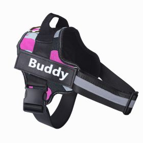 Dog Harness No Pull Reflective Breathable Adjustable Pet (Option: Camouflage Pink-L)