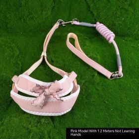 Dog Hand Holding Rope Vest Chest And Back (Option: Cherry blossom pink-S)