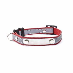 Pet Collar Can Be Worded To Prevent Loss (Color: Red)