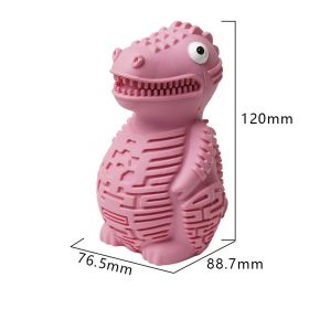 Pet Dog Food Leakage Molar Long Lasting Bite Toy (Color: pink)