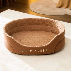 Warm Thick Sponge Cat Nest Small Removable And Washable (Option: M-Brown Thick Sole Velvet Nest)