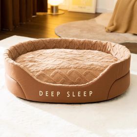 Warm Thick Sponge Cat Nest Small Removable And Washable (Option: S-Brown Velvet Nest Thick Pad)