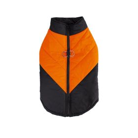 Cross-border Hot Sale Pet Clothing Thickened Warm Dog Cotton Vest Autumn And Winter Pet Dog Clothes In Stock Wholesale (Option: Black Orange-S)