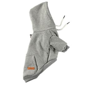 Pet Dog Fashion Simple Hooded Sweater (Option: Gray-S)