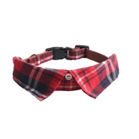 Pet Supplies Gentleman Dog Collar Bow Tie Detachable (Option: British Red-S)