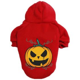 Halloween Pumpkin Dog Pattern Sweater Clothes (Option: Pumpkin Red-S)