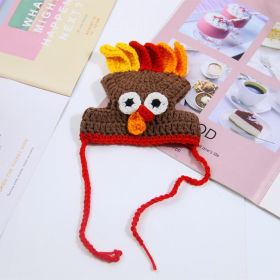 Halloween Cat Dog Knitted Pet Hat (Option: Coffee Turkey Hat-M)