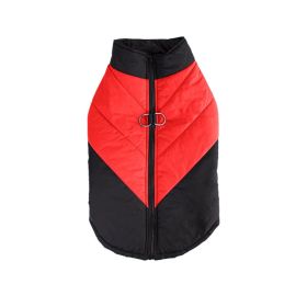 Cross-border Hot Sale Pet Clothing Thickened Warm Dog Cotton Vest Autumn And Winter Pet Dog Clothes In Stock Wholesale (Option: Black Red-M)