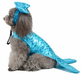 Mermaid Accessories Small Dog Cat Dog Clothes (Option: Blue-M)