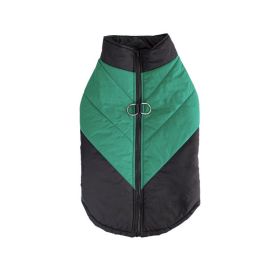 Cross-border Hot Sale Pet Clothing Thickened Warm Dog Cotton Vest Autumn And Winter Pet Dog Clothes In Stock Wholesale (Option: Black Green-M)