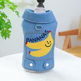 Pet Ring Dog Clothes Small And Medium-sized Dogs Banana Denim Clothing (Option: Banana Denim Clothing-S)