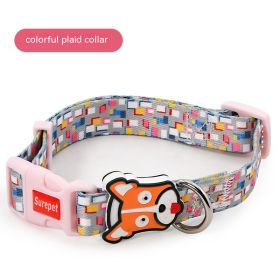 Latex Neck Protection Dog Collar Bite-proof Protector Medium Large Dog Collar Pet Collar (Option: Color Plaid Collar-M)