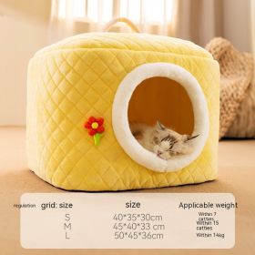 Kennel Four Seasons Universal Removable And Washable Winter Warm House (Option: Yellow-S)