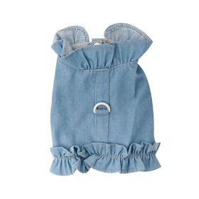 Dog Denim Harness Vest Pet Clothes Puppy Vest Jean Clothing For Small Medium Dogs Chihuahua Fashion Outfit Pet Supplies (Option: S)