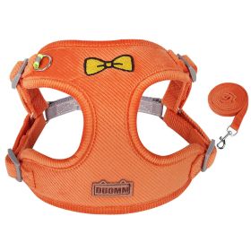 dog Harnesses and dog leash set; Pet Traction Rope Vest Pet Chest Strap Small and Medium Dog Strap Reflective Dog Walking Rope Wholesale (colour: Orange)