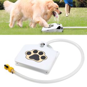 Dog Water Fountain Outdoor Dog Pet Water Dispenser Step-on Activated Sprinkler (Color: White)