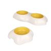 Egg-shaped Pet Bowl Drinking Water Single Bowl Double Bowl Dog Bowls Cute Pet Feeding Bowl Egg Yolk Shaped Food And Water Elevated Bowl Feeder