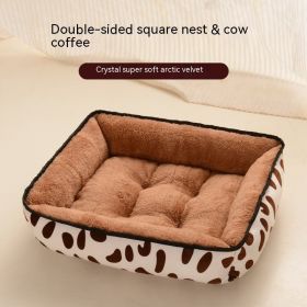 Four Seasons Universal Cat Nest For Deep Sleep (Option: Cow Coffee Square Nest-M)