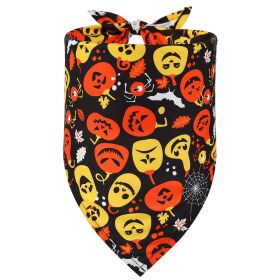 Pet Halloween Triangular Binder Dog Cat Skull Decoration Bib (Option: Black Bottom Melon-S)