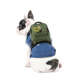 Pet Dog Washable Square Backpack Small (Option: Army Green-S)