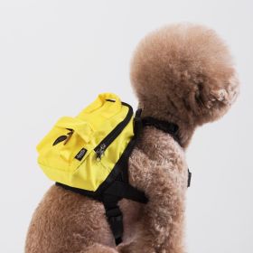 Pet Dog Washable Square Backpack Small (Option: Yellow-S)