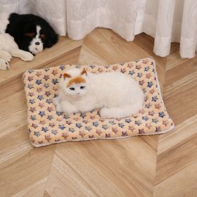 Pet Mat Warm Blanket Cartoon Double-sided Kennel (Option: Brown XINGX-Mat 50x60cm)