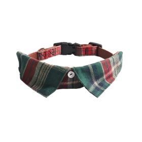 Pet Supplies Gentleman Dog Collar Bow Tie Detachable (Option: Christmas Green-L)