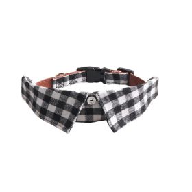 Pet Supplies Gentleman Dog Collar Bow Tie Detachable (Option: Black And White-M)