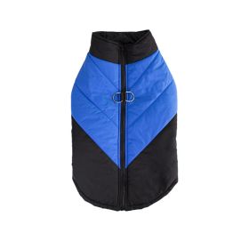 Cross-border Hot Sale Pet Clothing Thickened Warm Dog Cotton Vest Autumn And Winter Pet Dog Clothes In Stock Wholesale (Option: Black Blue-2XL)