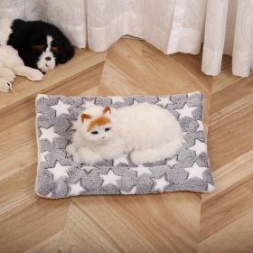 Pet Mat Warm Blanket Cartoon Double-sided Kennel (Option: Gray XINGX-Mat 60x80cm)