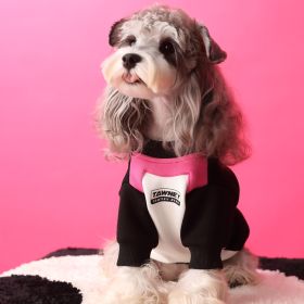 Dog Clothes Stitching Zipper Pullover Sweater (Option: Pink-L)