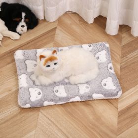 Pet Mat Warm Blanket Cartoon Double-sided Kennel (Option: Grizzly-Mat 80x100cm)