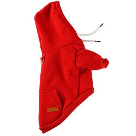 Pet Dog Fashion Simple Hooded Sweater (Option: Red-XL)