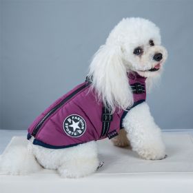 Pet Clothes Waterproof And Warm (Option: Purple Chest Back Vest-M)