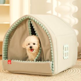 Kennel Winter Warm Small Dog House Closed (Option: Warm CUTE House-L)